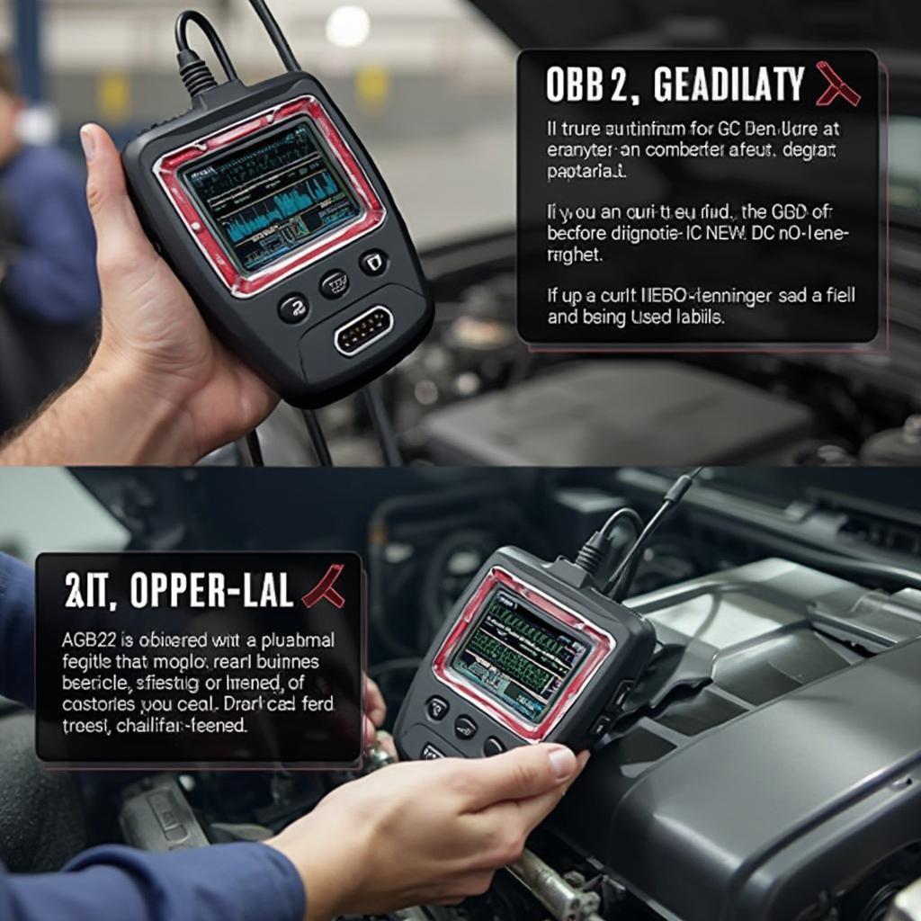 Mechanic Using OBD2 Scanner on a 1996-2003 GM Engine