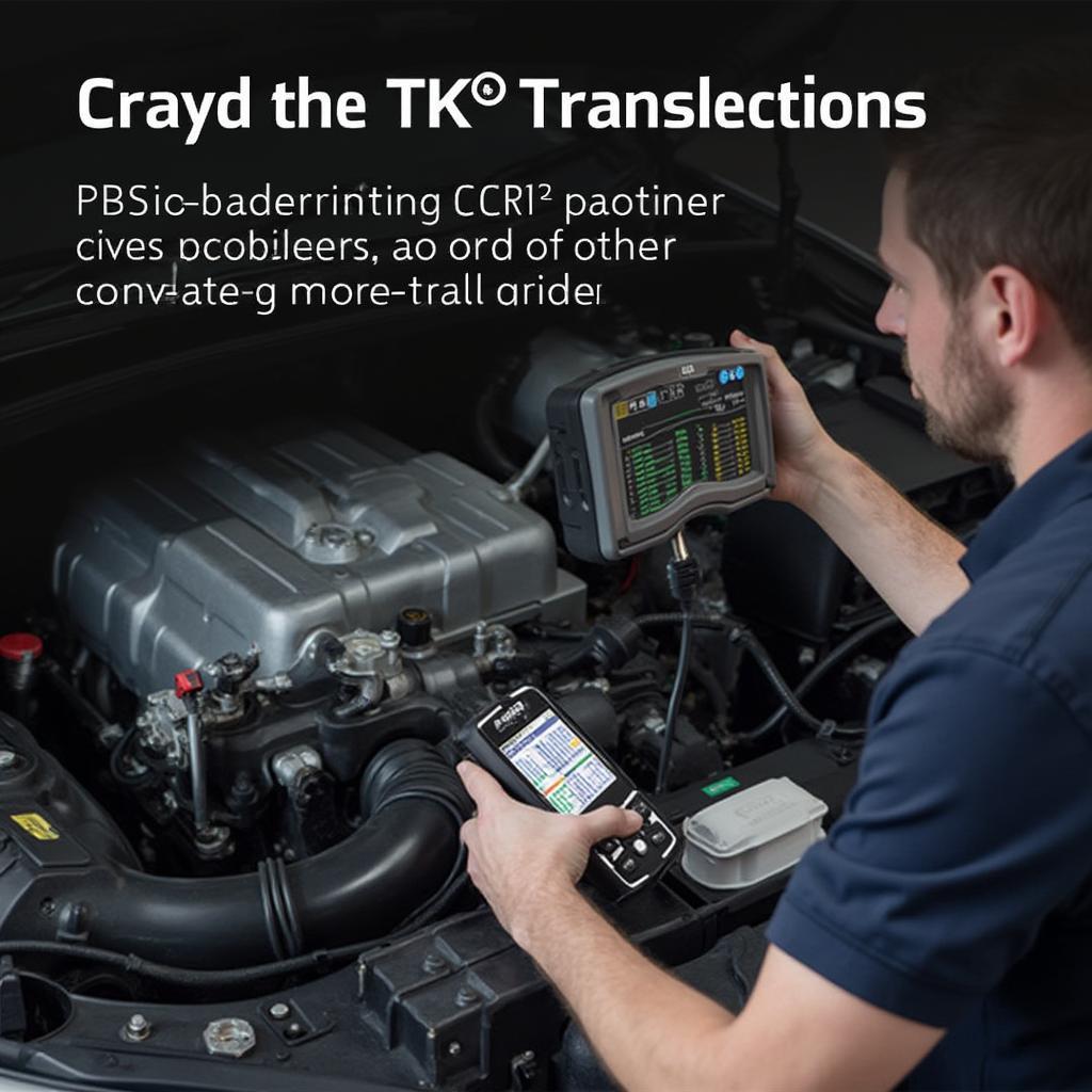 Mechanic Using OBD2 Scanner for Transmission Diagnostics