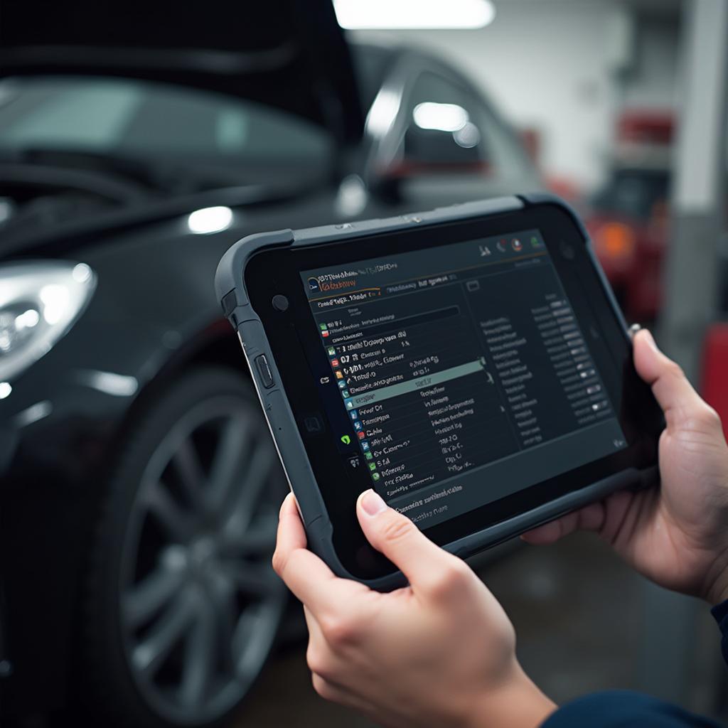 Mechanic Using OBD2 Tool Android App