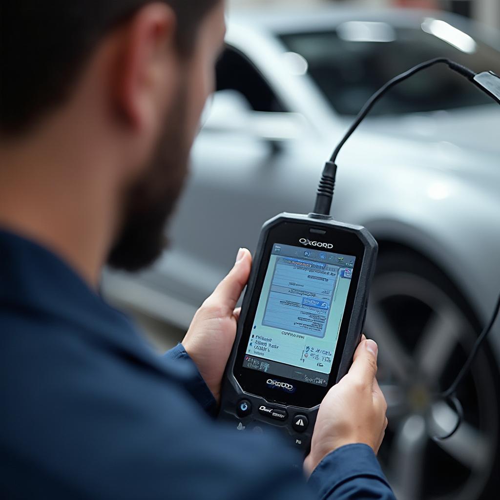 Mechanic Using Oxgord OBD2 Scanner