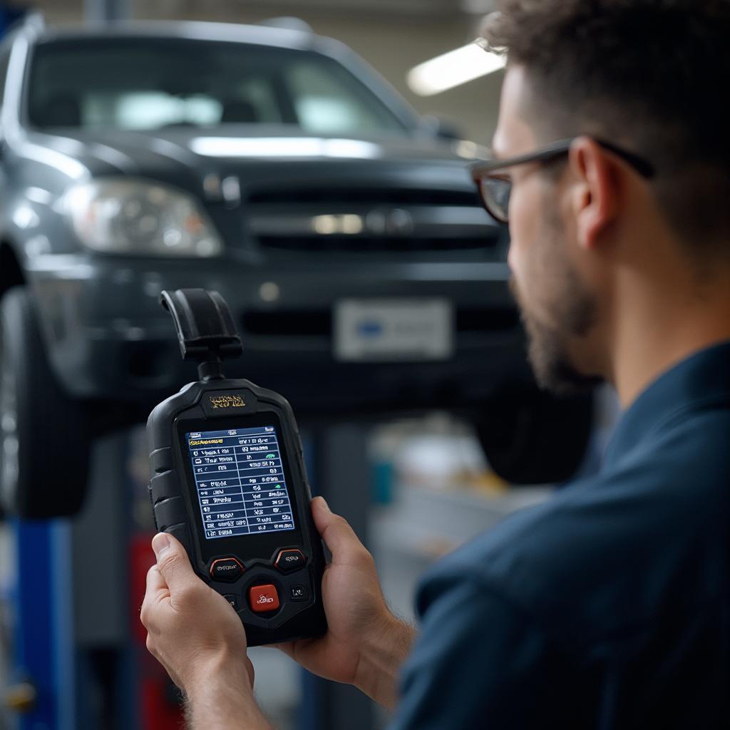 Mechanic Using a Performance Tool OBD2 Scanner to Diagnose Car Problems