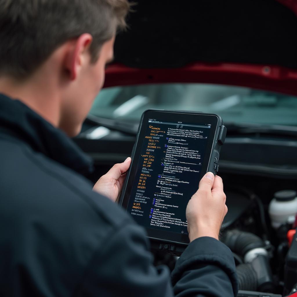 Mechanic Using Pioneer OBD2 Adapter