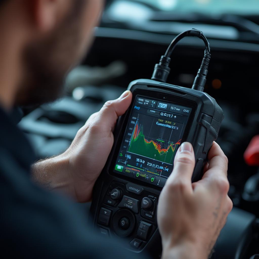 Mechanic Using a Professional OBD2 Scanner