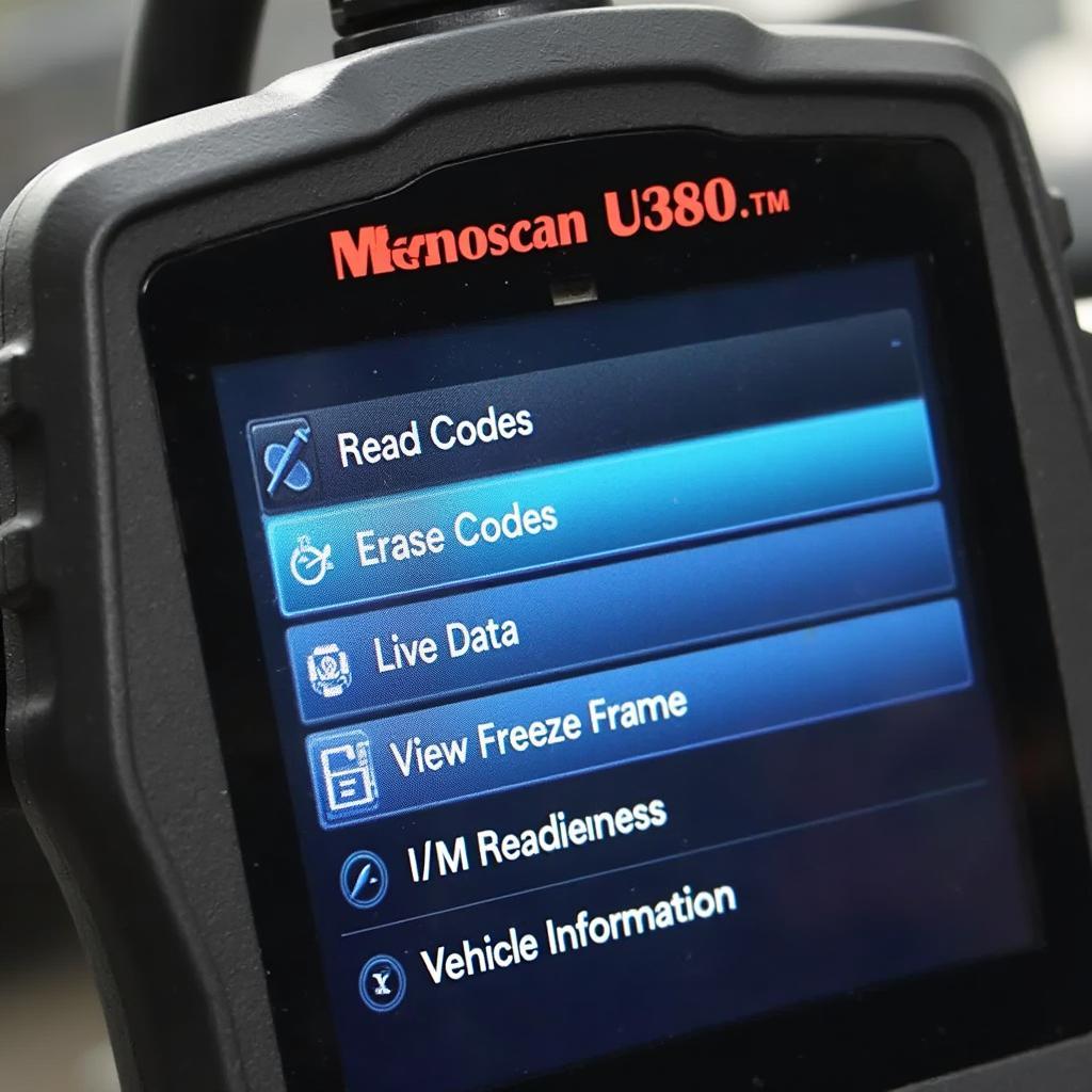 Memoscan U380 Menu Navigation