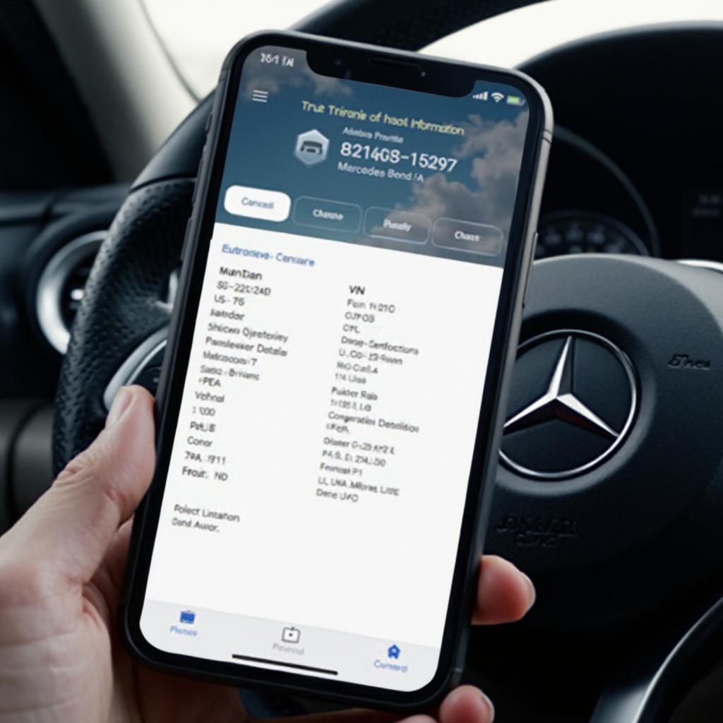 Mercedes Chassis Information Displayed on BlueDriver App