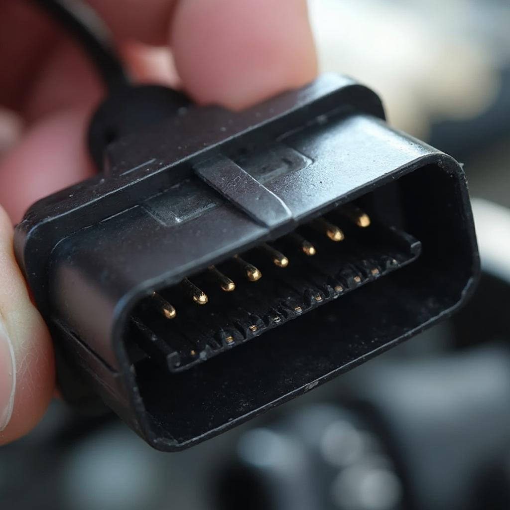 Mercedes E300 OBD2 Connector Closeup