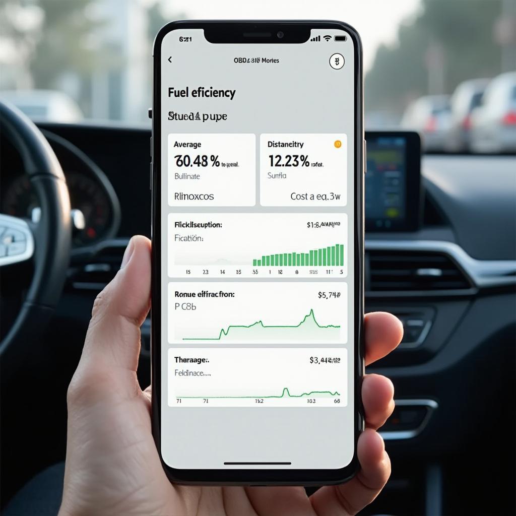 Mercedes OBD2 app displaying fuel efficiency data