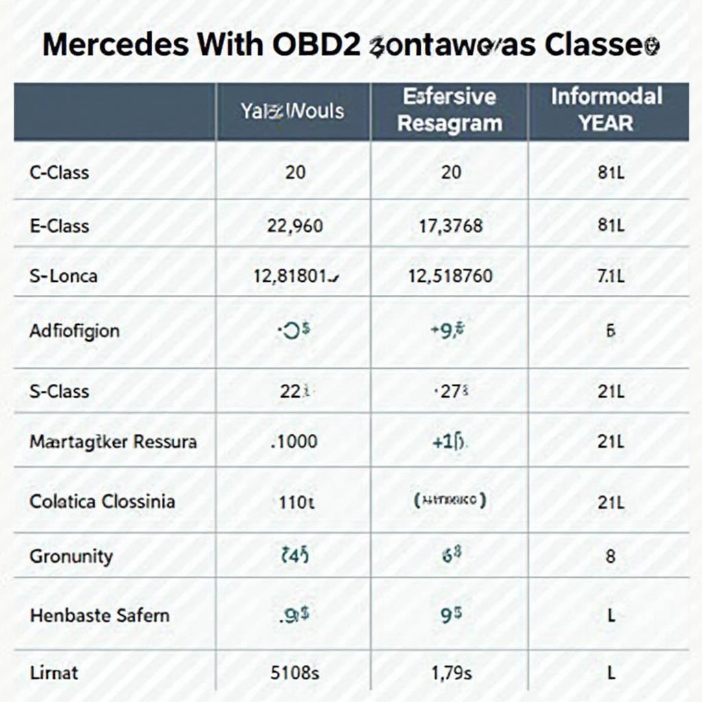 Mercedes OBD2 Software Compatibility Chart