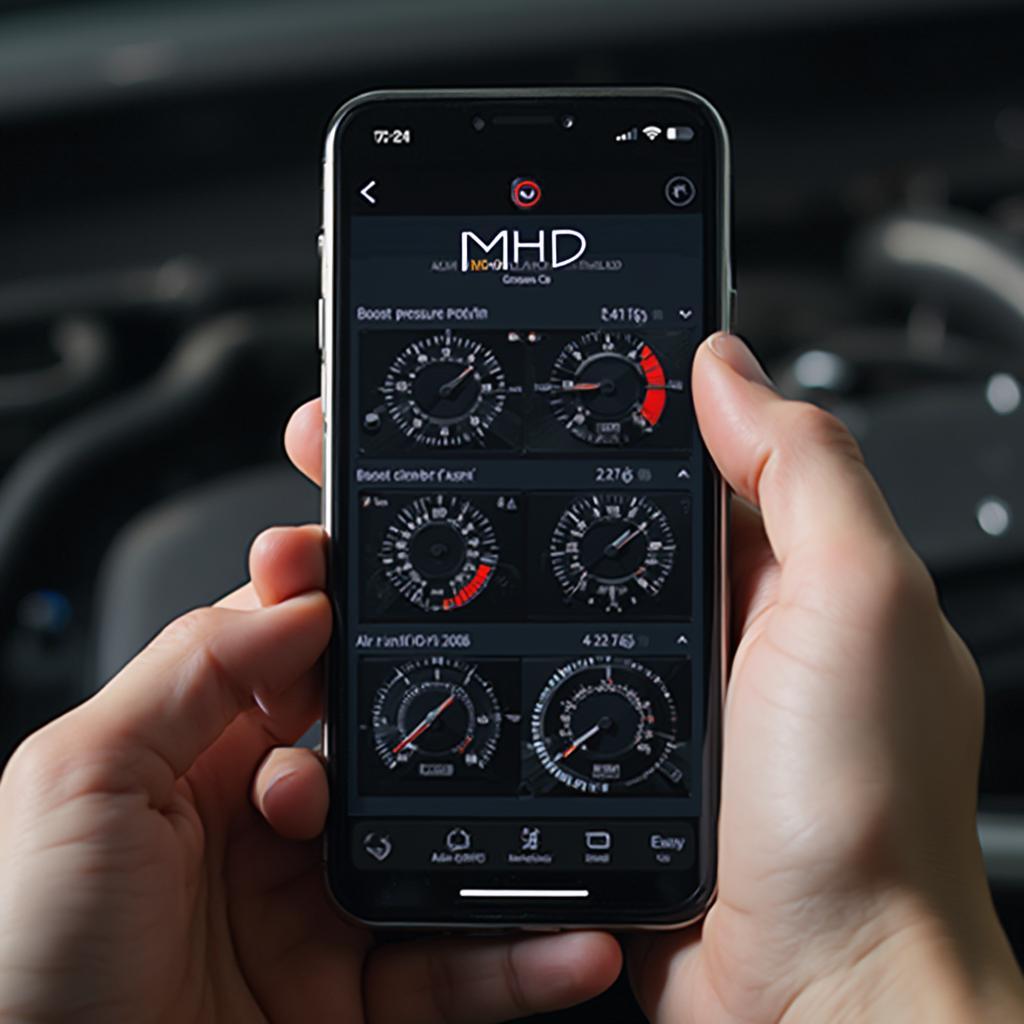 MHD E Series App Interface Displaying Engine Data