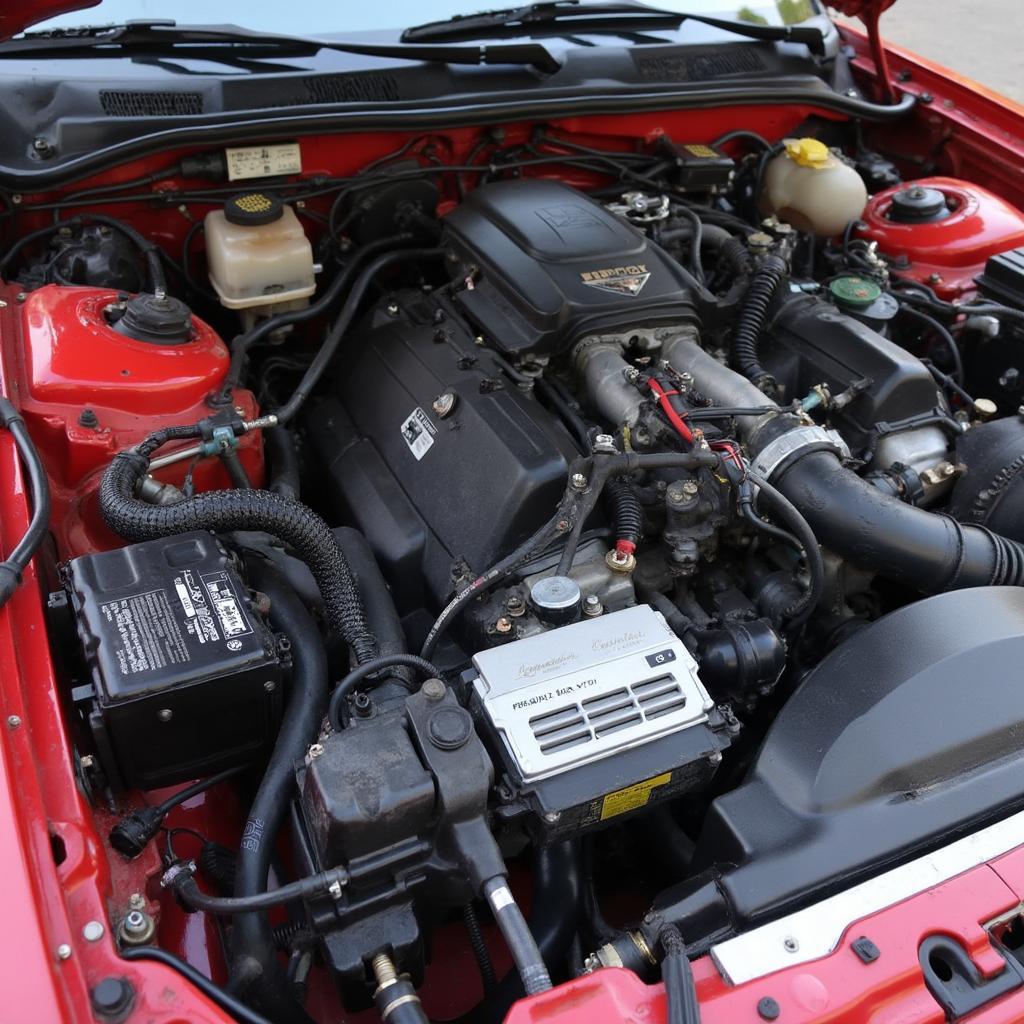 Miata Engine Bay with Aftermarket ECU