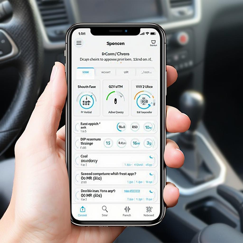 Mini OBD2 Spencer Reader App Displaying Vehicle Data