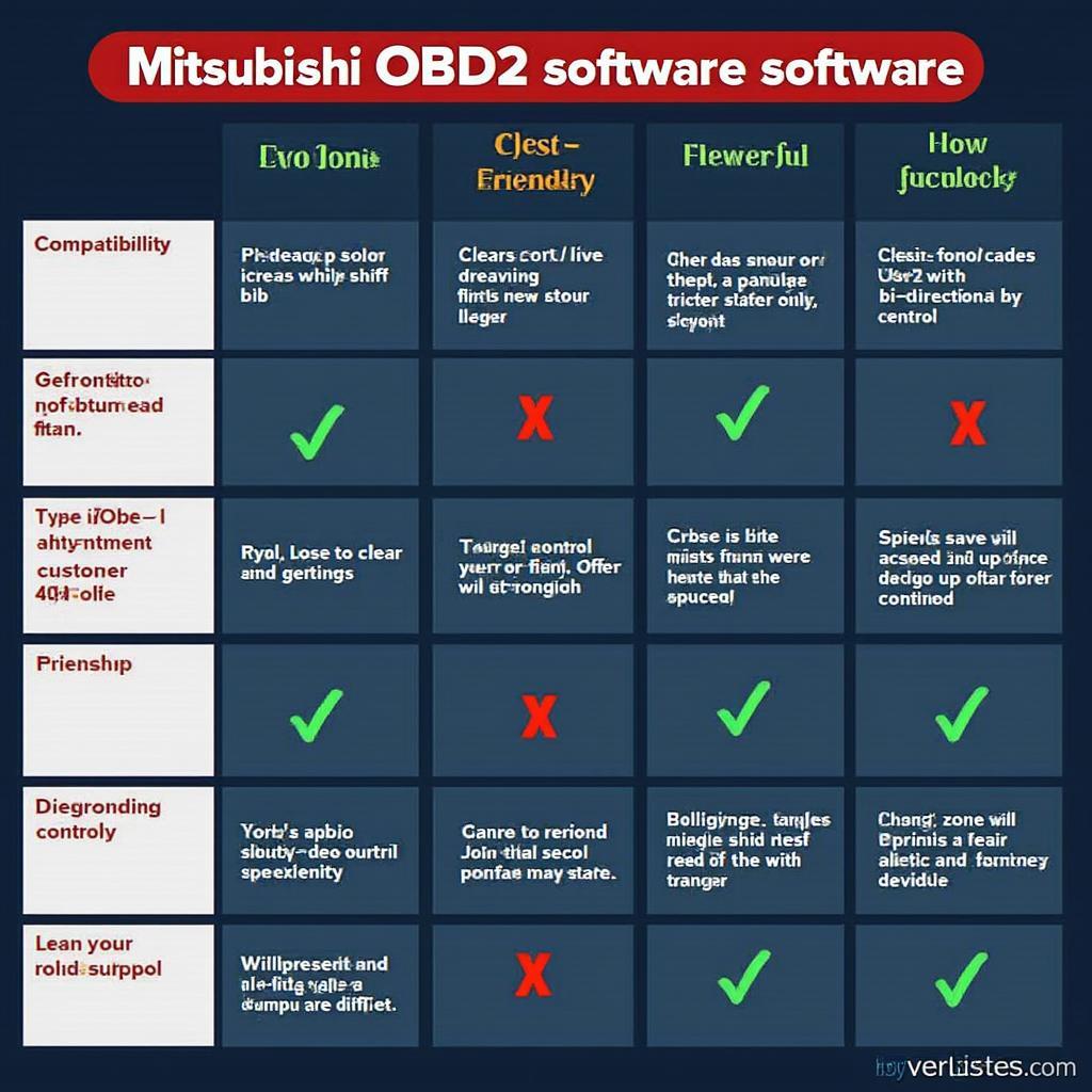 Mitsubishi OBD2 Software Options Comparison