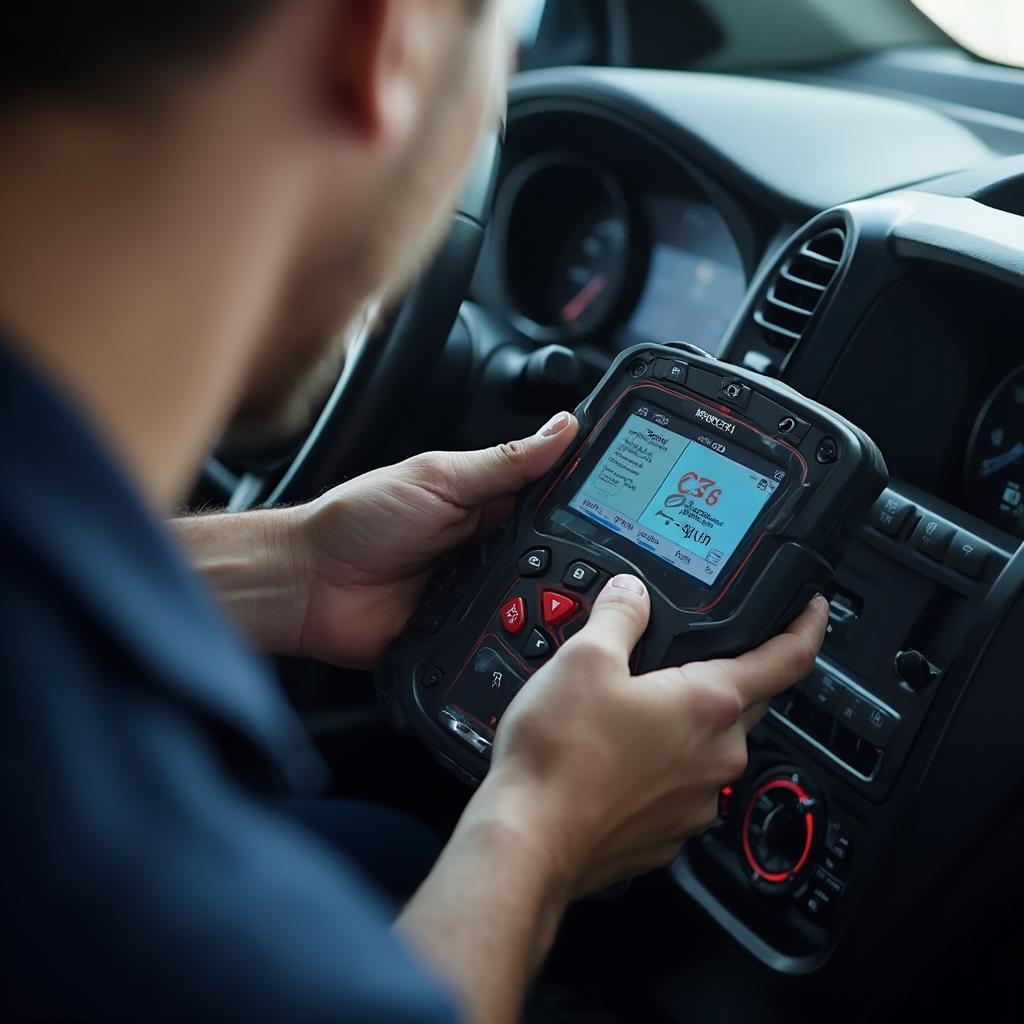 Modern OBD2 Scanner in Use