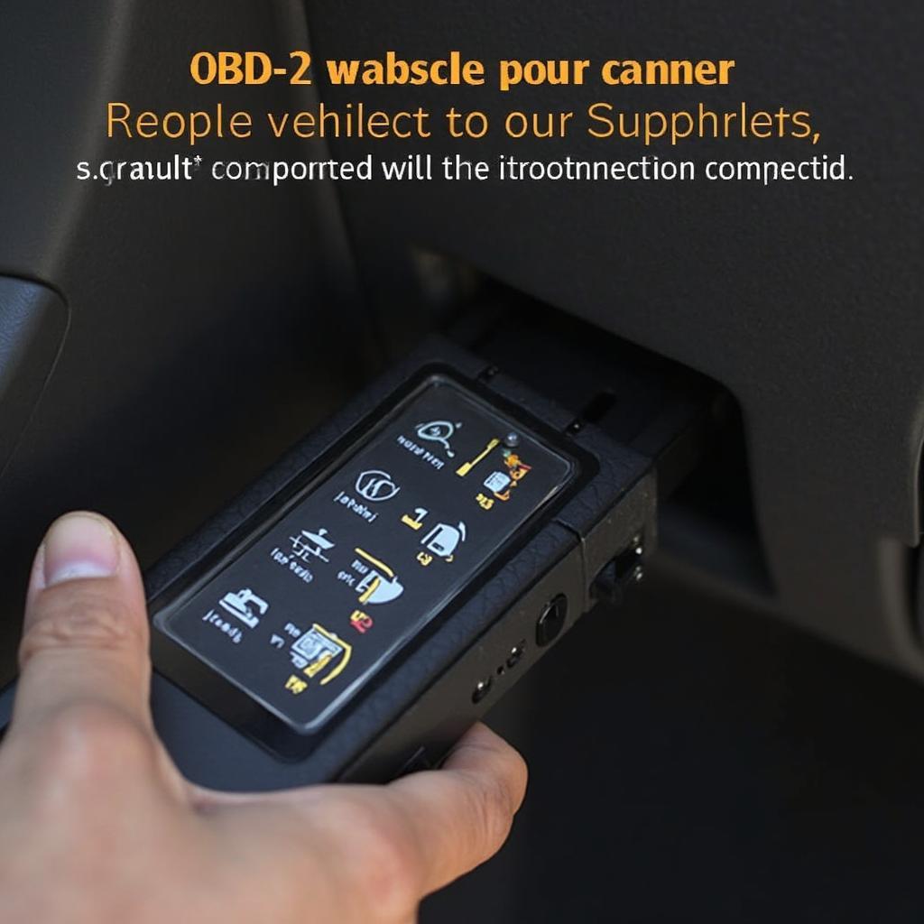 MS309 OBD2 scanner connected to a vehicle's OBD2 port