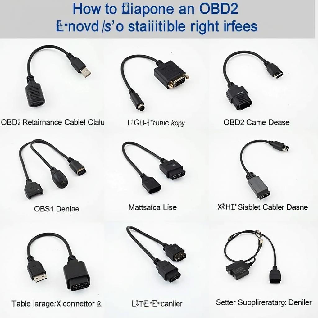 Various OBD2 Adapters and Cables