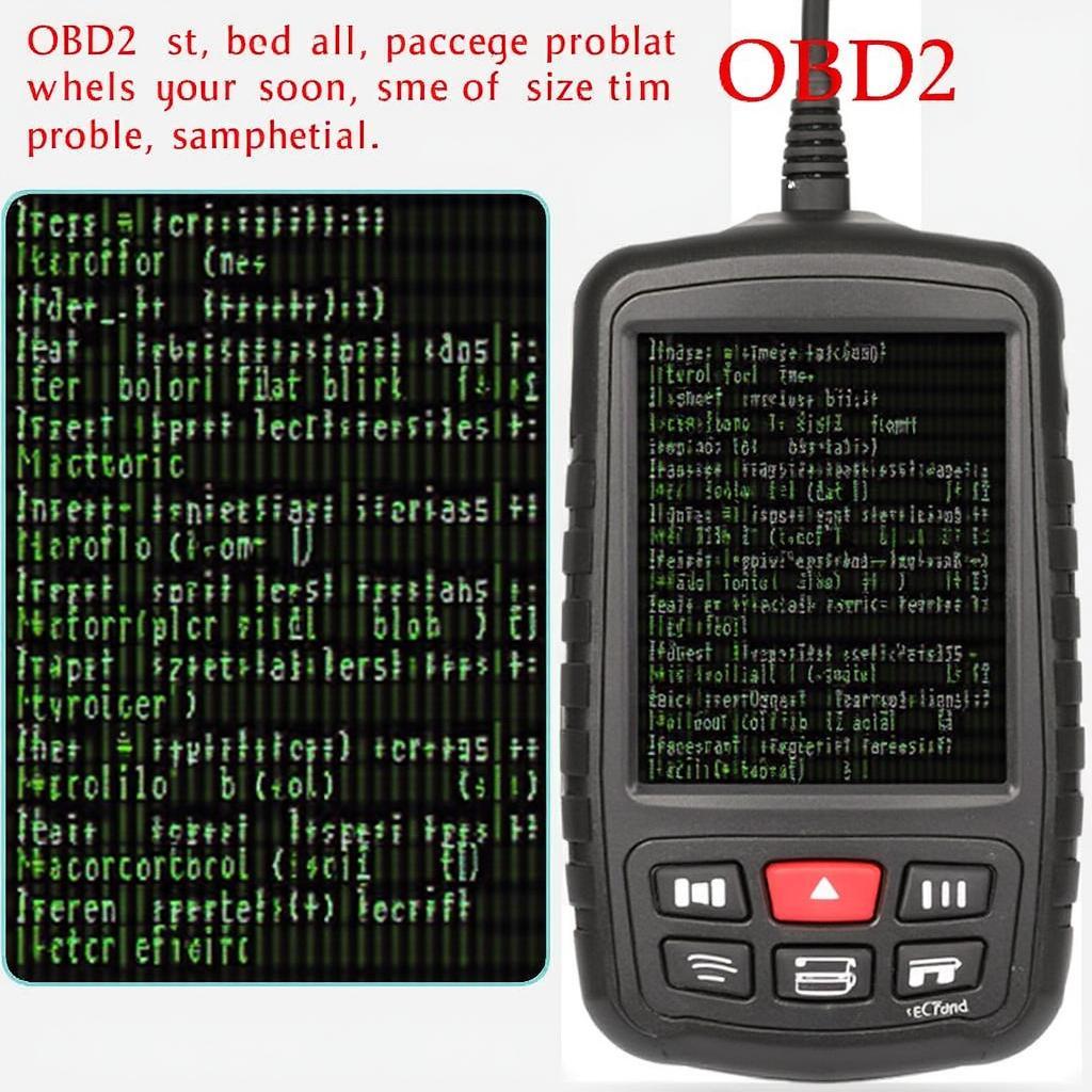 Multiple OBD2 Codes Displayed on an OBD2 Scanner