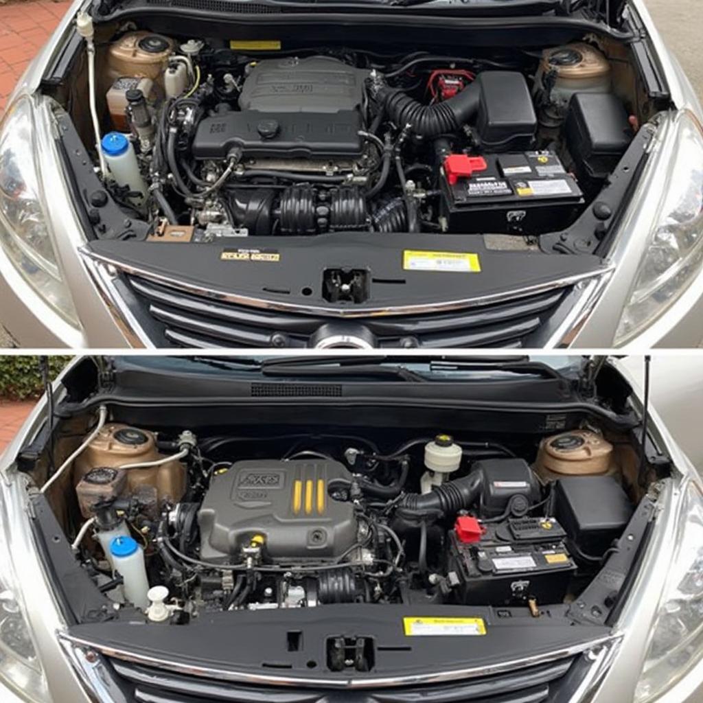 Nissan Engine Bay After P0335 Code Repair