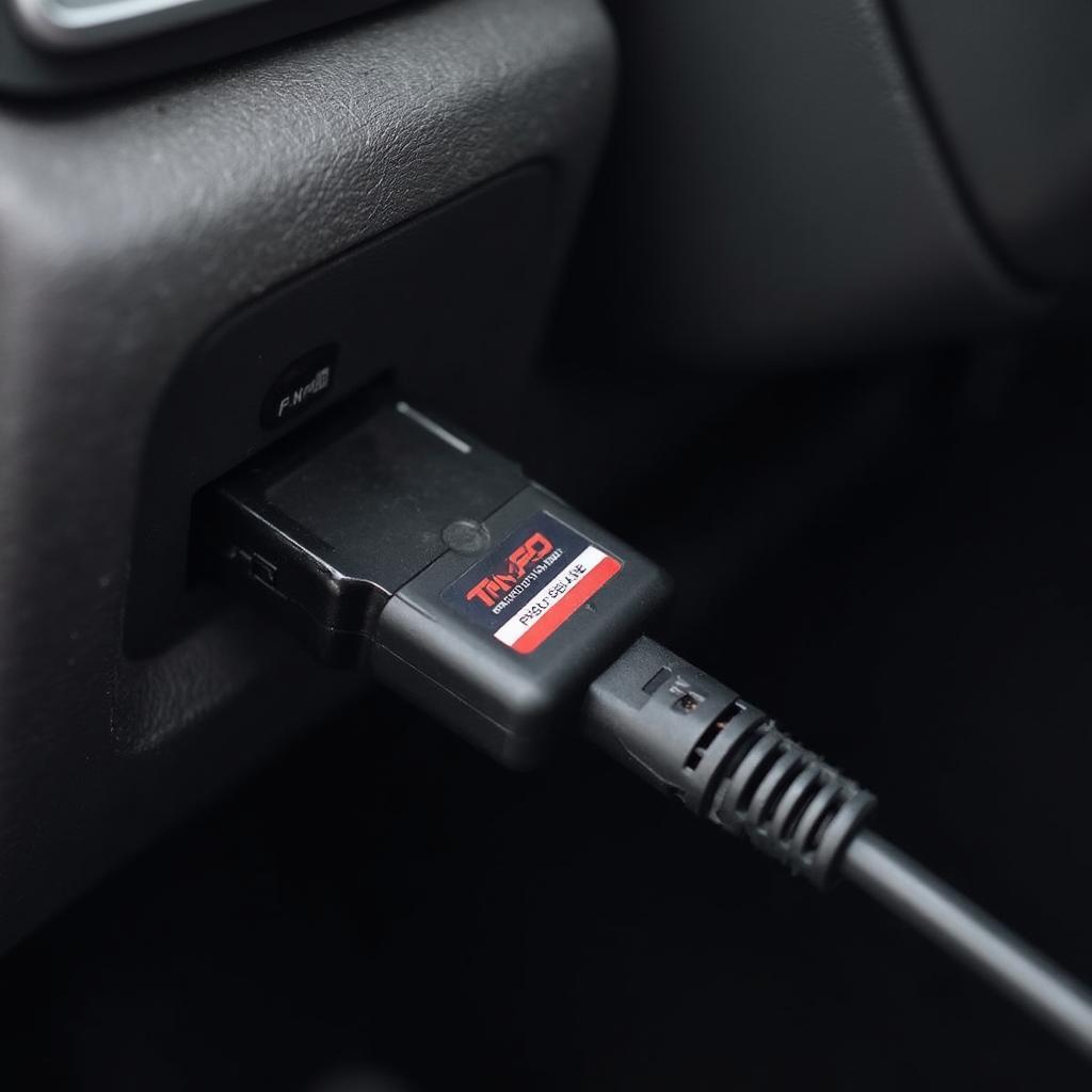 Nitro OBD2 device plugged into a car's OBD2 port