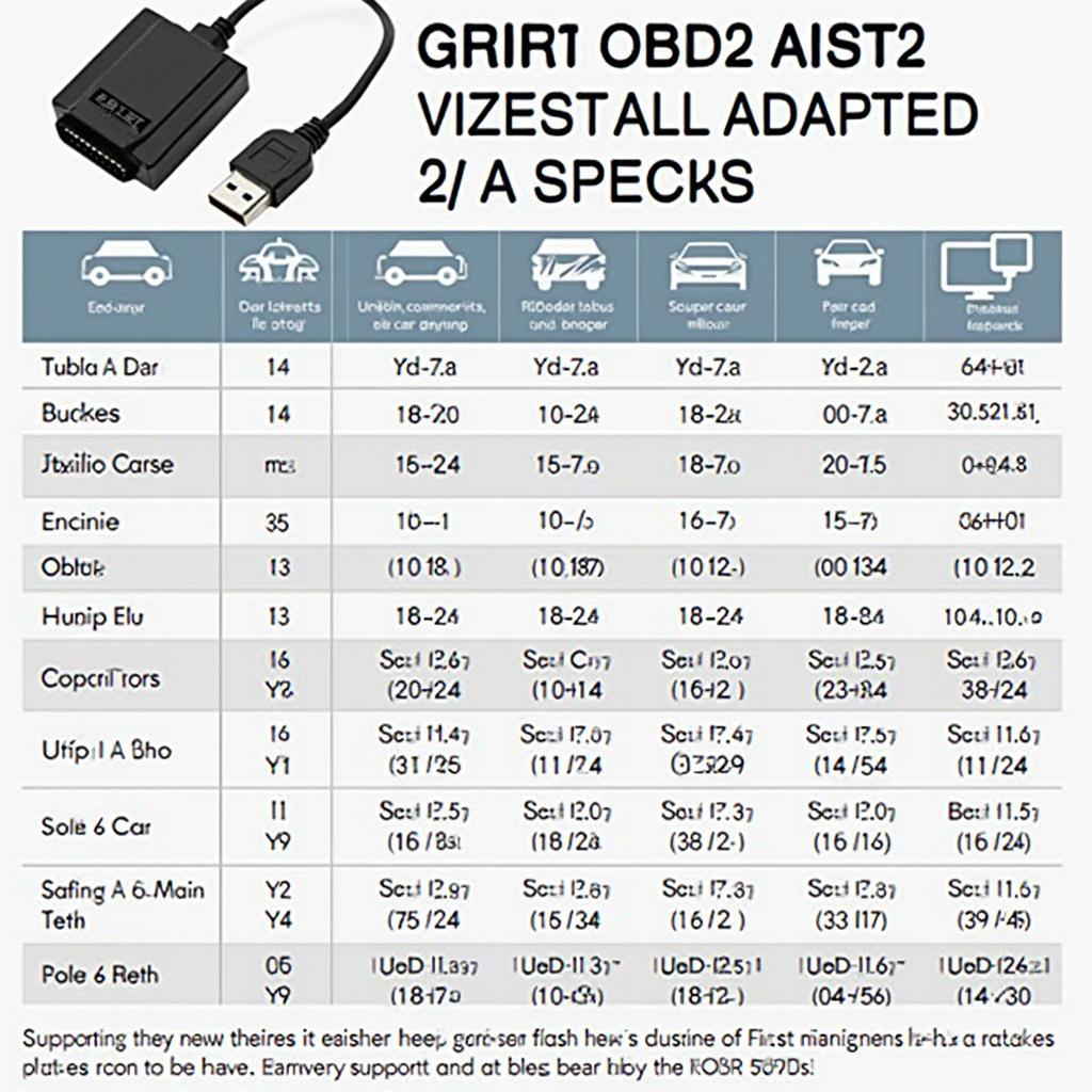 OBD1-OBD2 Adapter Tactrix 2 Compatibility Chart