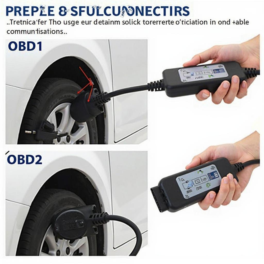 Connecting an OBD1 to OBD2 Connector Cable to a Vehicle