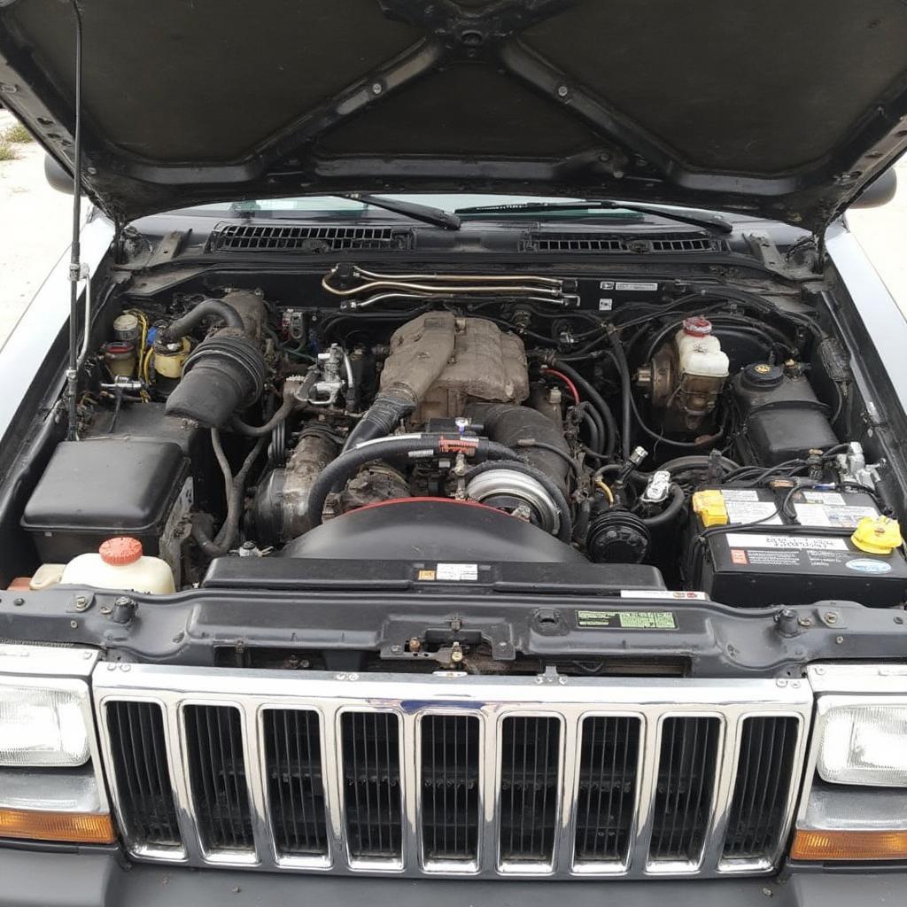 OBD1 ZJ Engine Bay Before Conversion