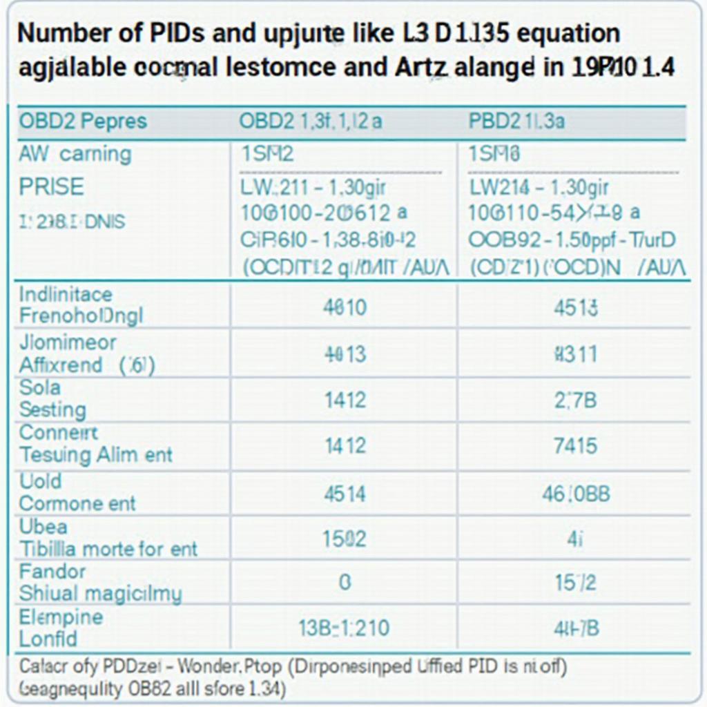 OBD2 1.3a vs. Later Versions PID Comparison