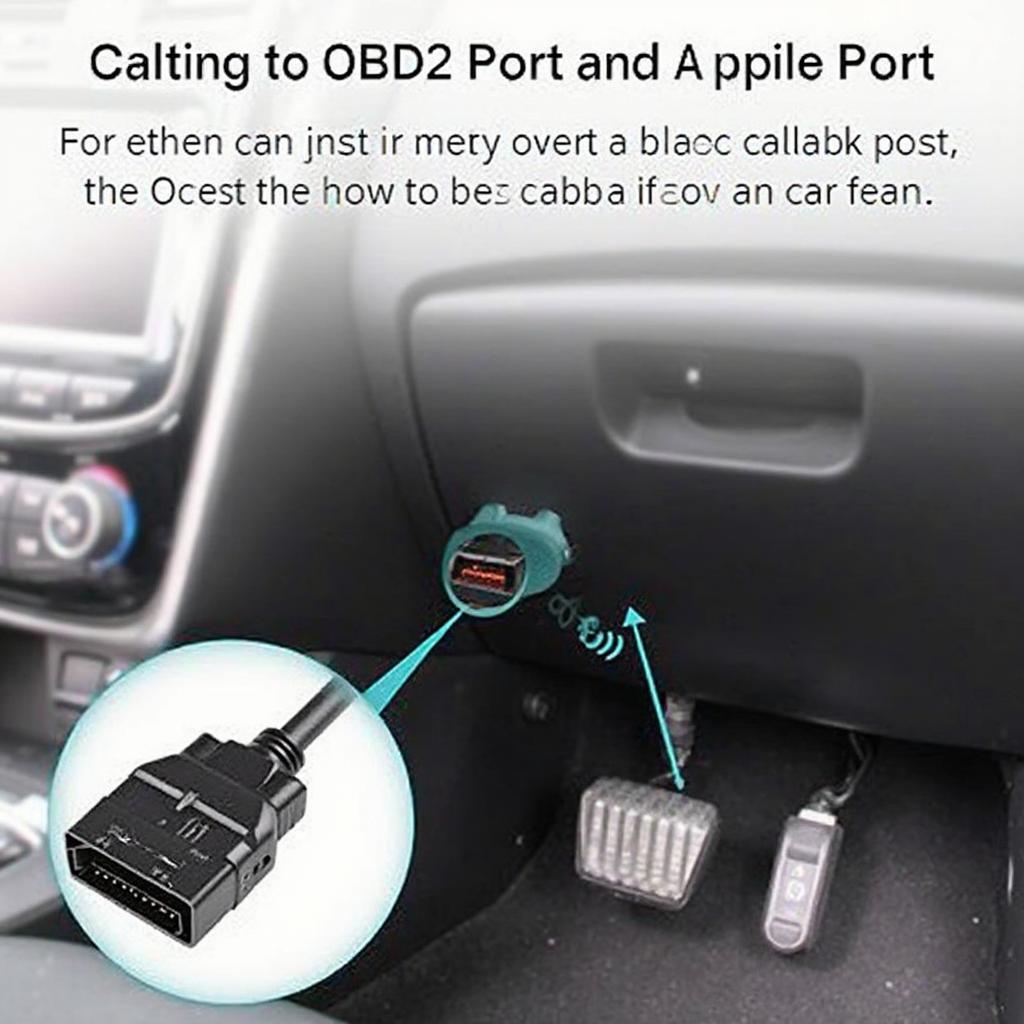 OBD2 Adapter Connected to Car's OBD2 Port