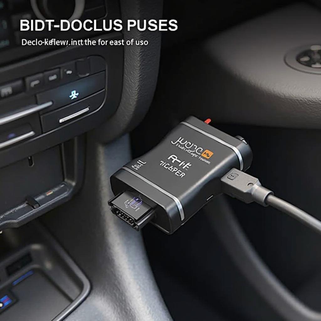 OBD2 Adapter Connected to a Car's OBD2 Port