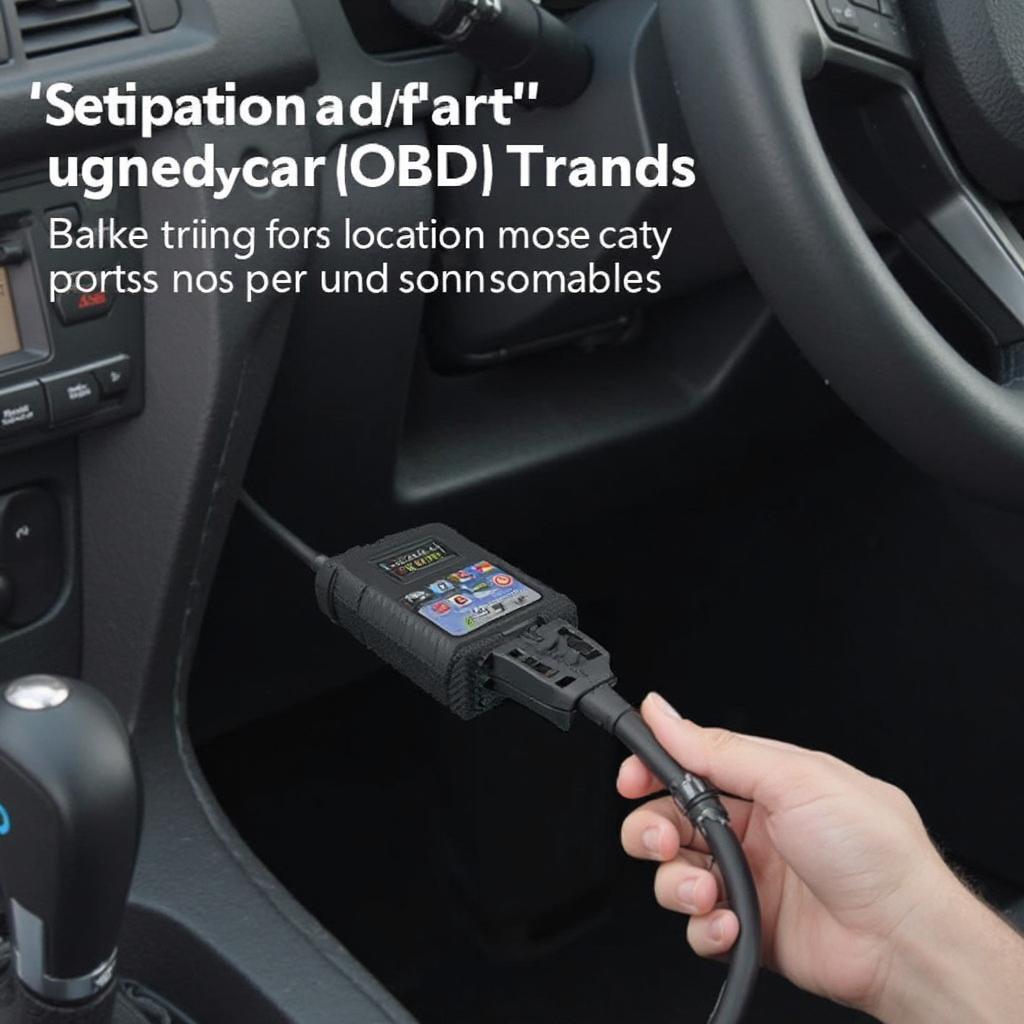 OBD2 Adapter Connected to Vehicle's OBD2 Port