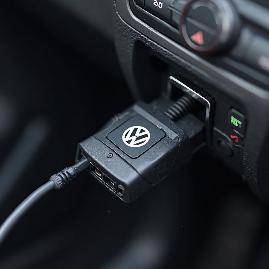 OBD2 Adapter Connected to a Volkswagen