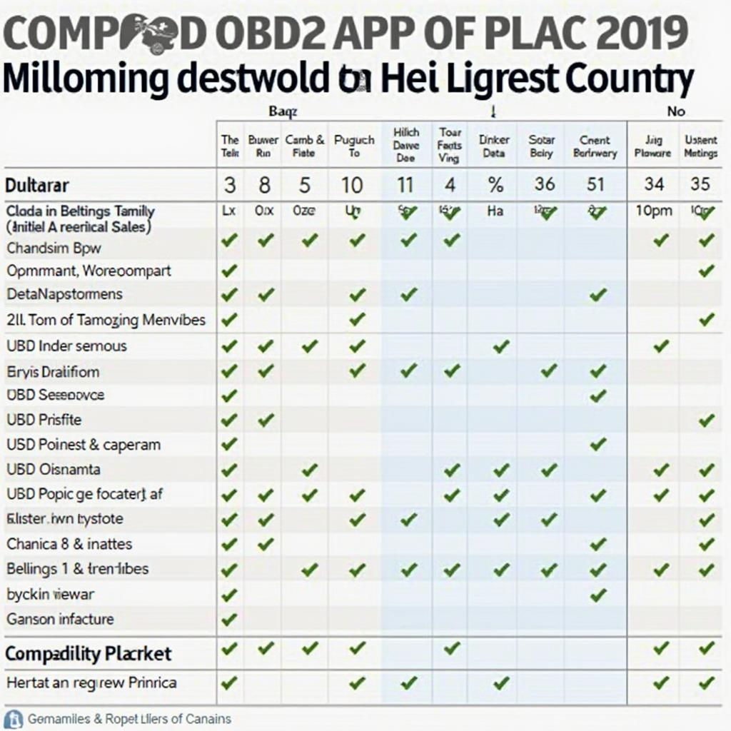 OBD2 App Comparison Chart 2019