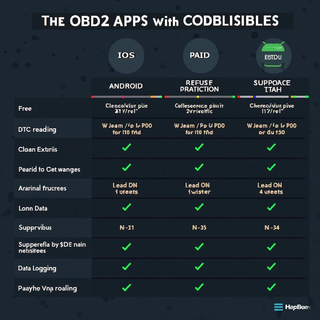 OBD2 App Comparison Table