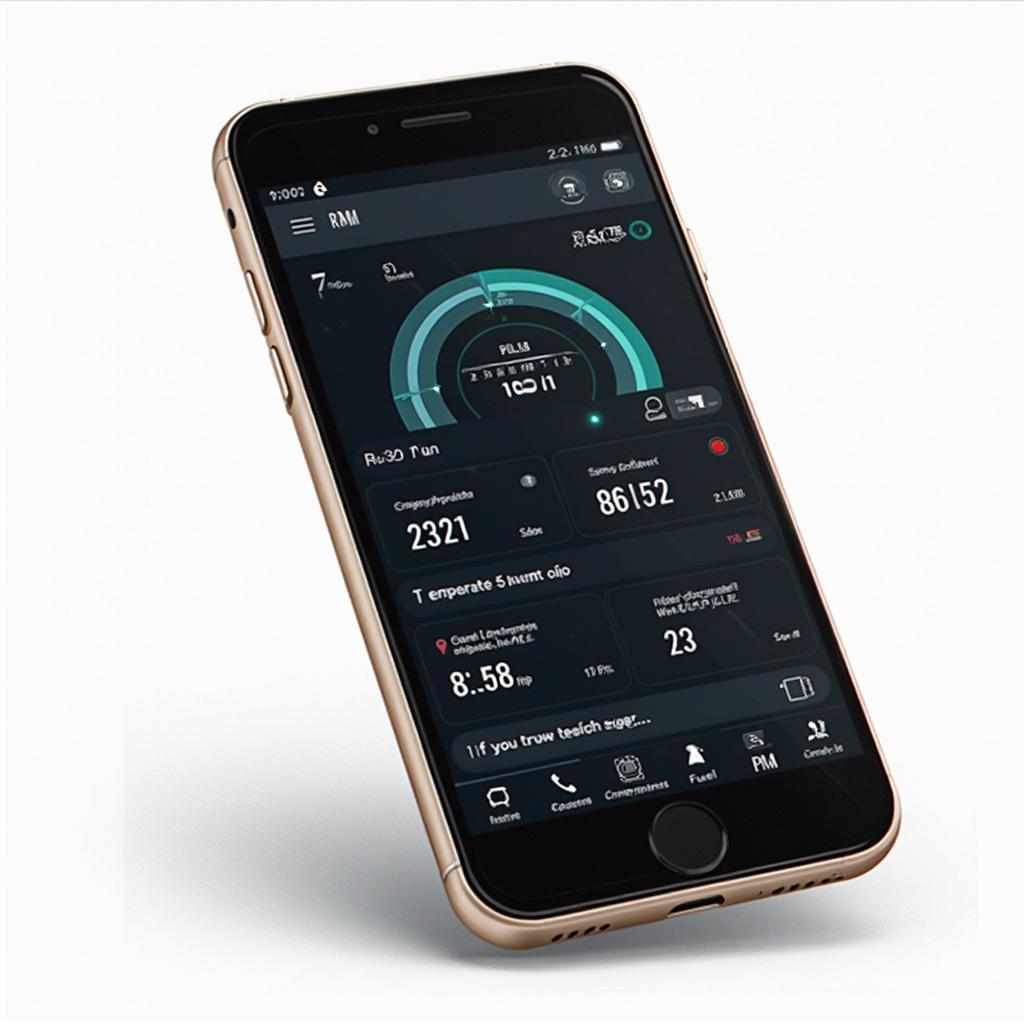 OBD2 app dashboard display showing various car parameters