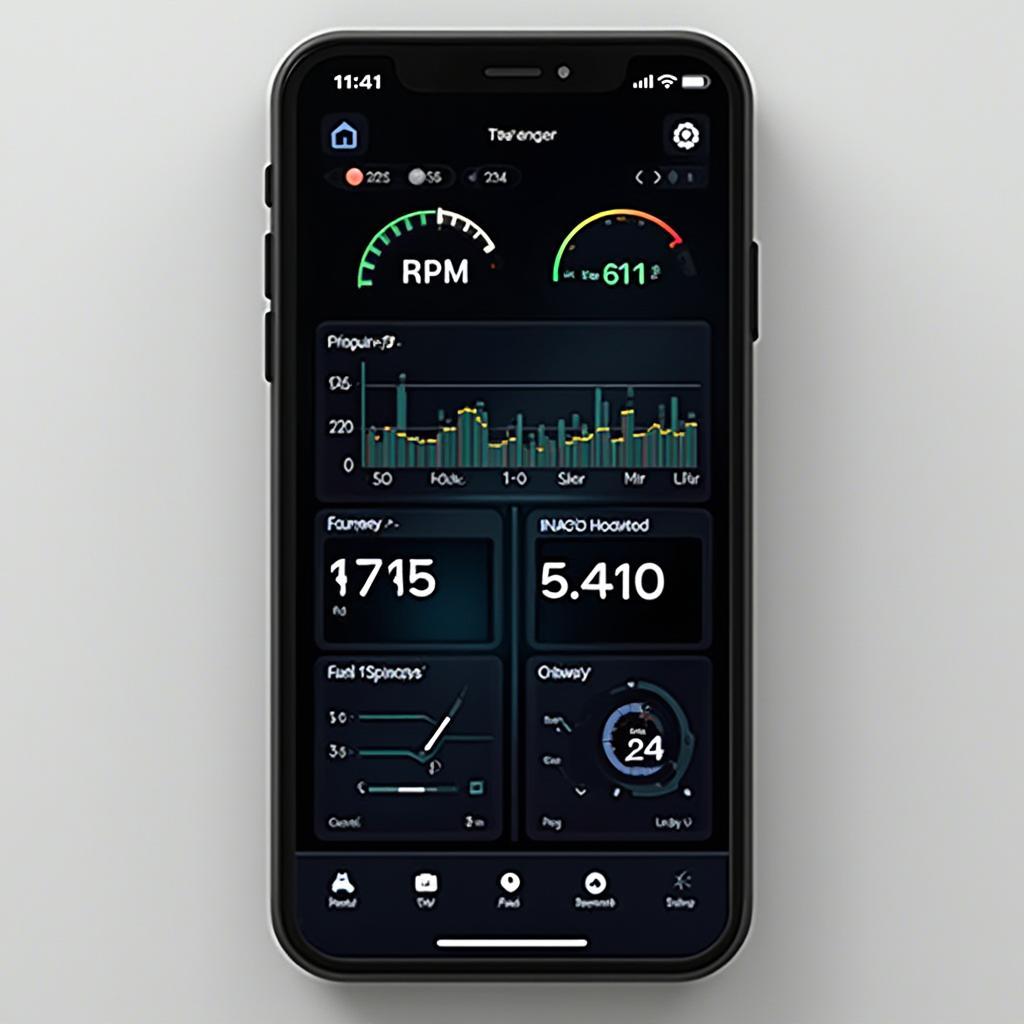 OBD2 App Displaying Car Data on a Smartphone