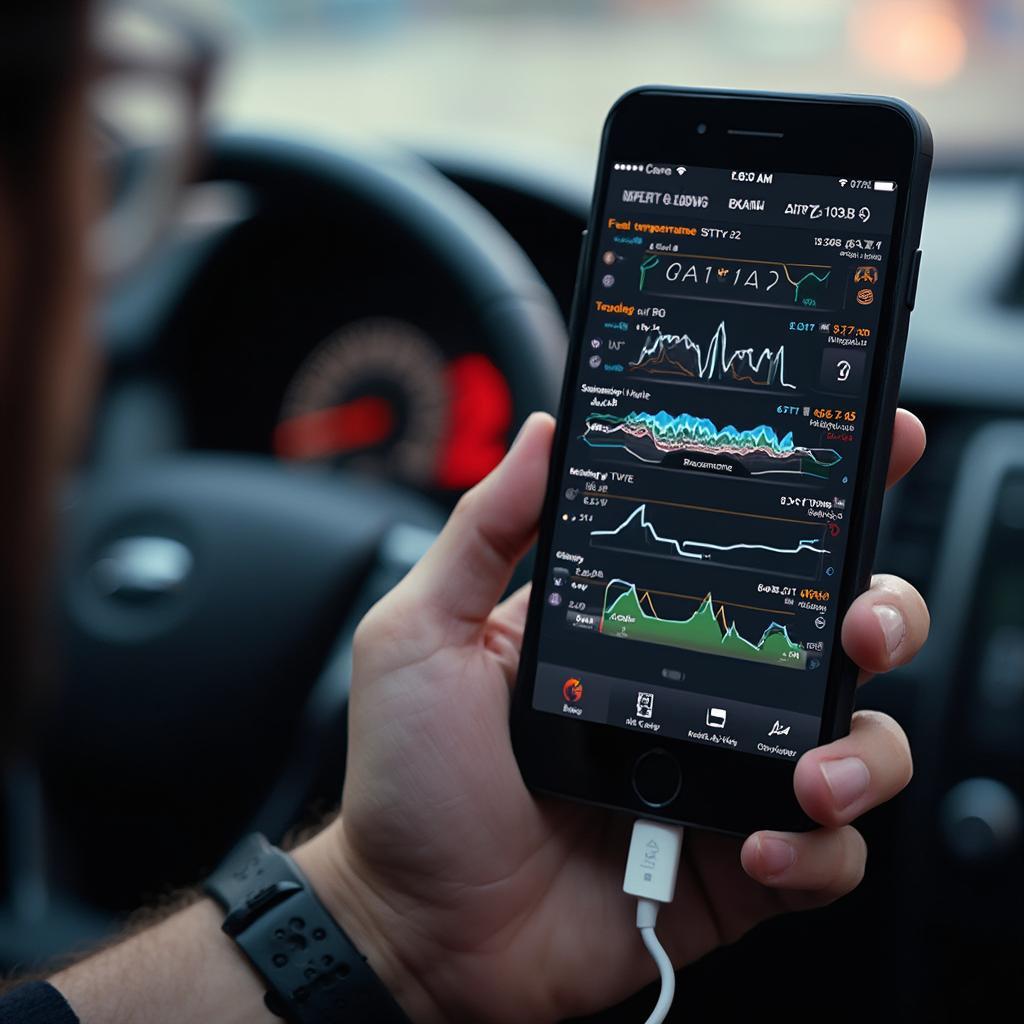 OBD2 App Displaying Car Data on iPhone