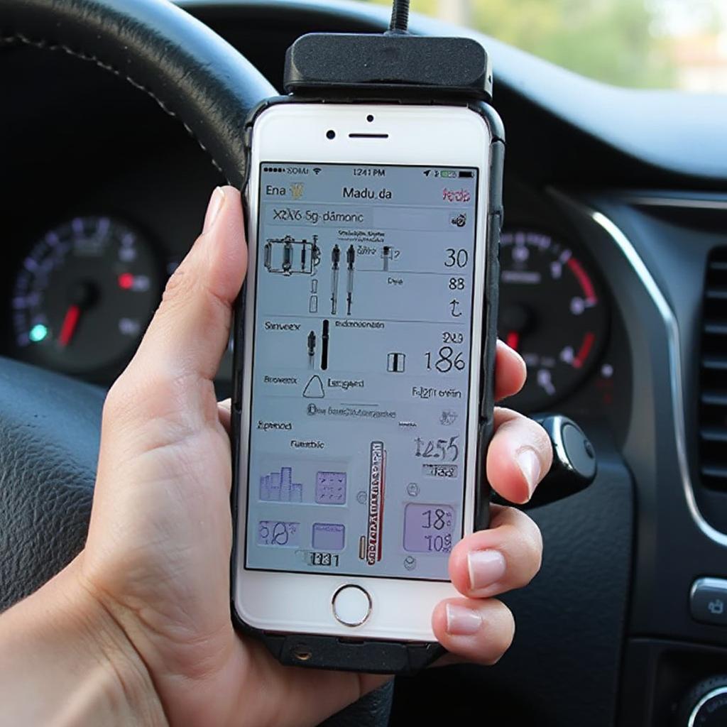 OBD2 App Displaying Car Diagnostics
