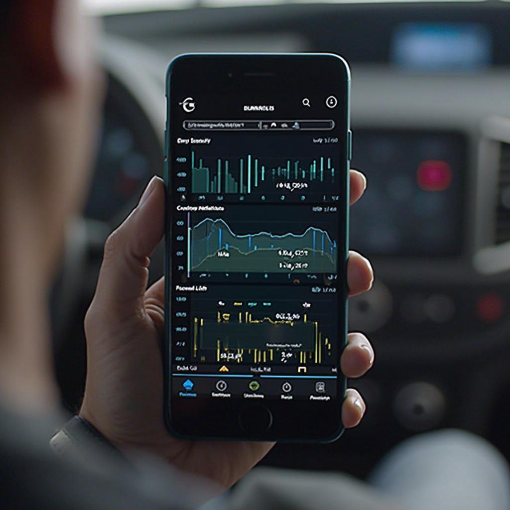 OBD2 App Interface on a Smartphone