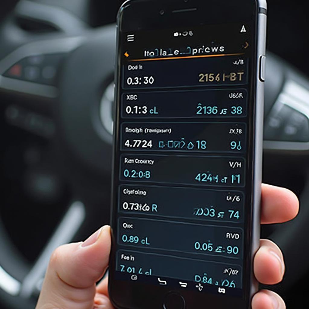 OBD2 App Displaying Diagnostic Data on iPhone