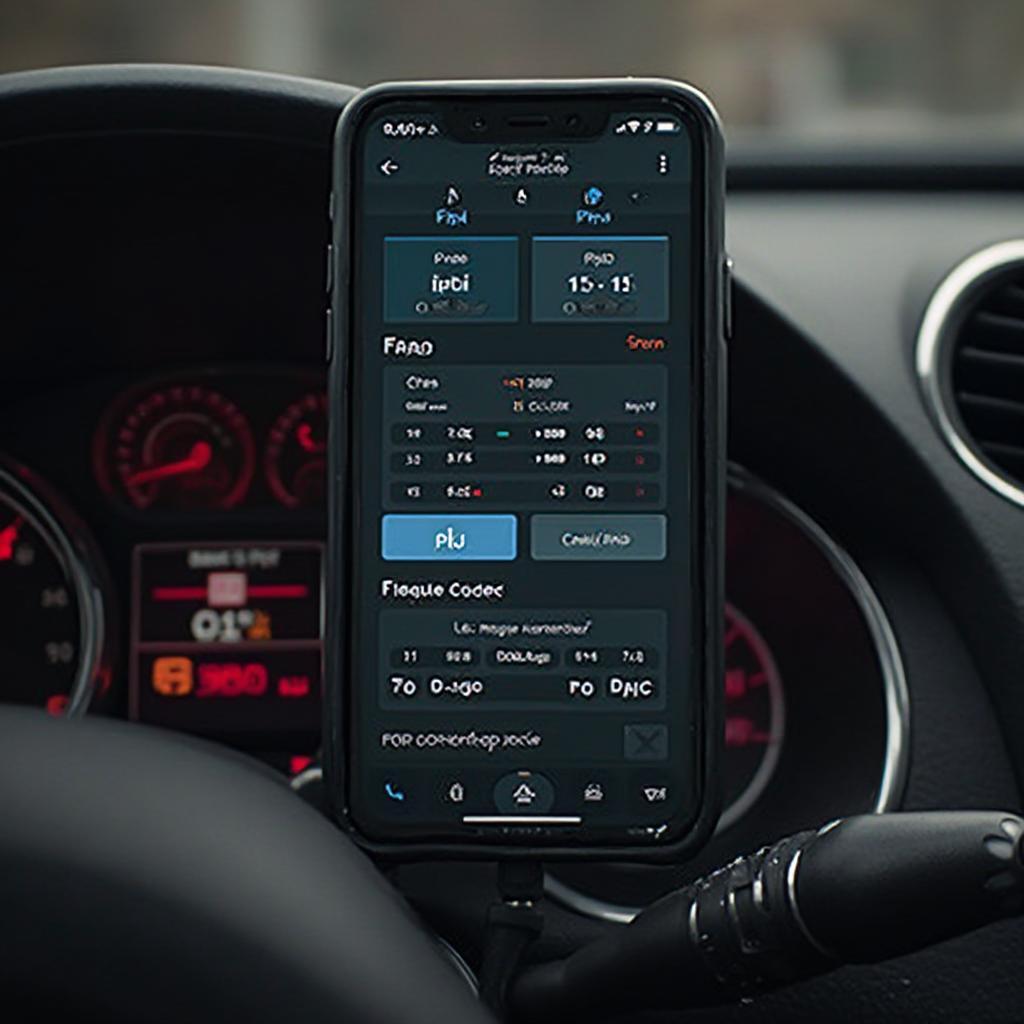 OBD2 App Displaying Vehicle Data