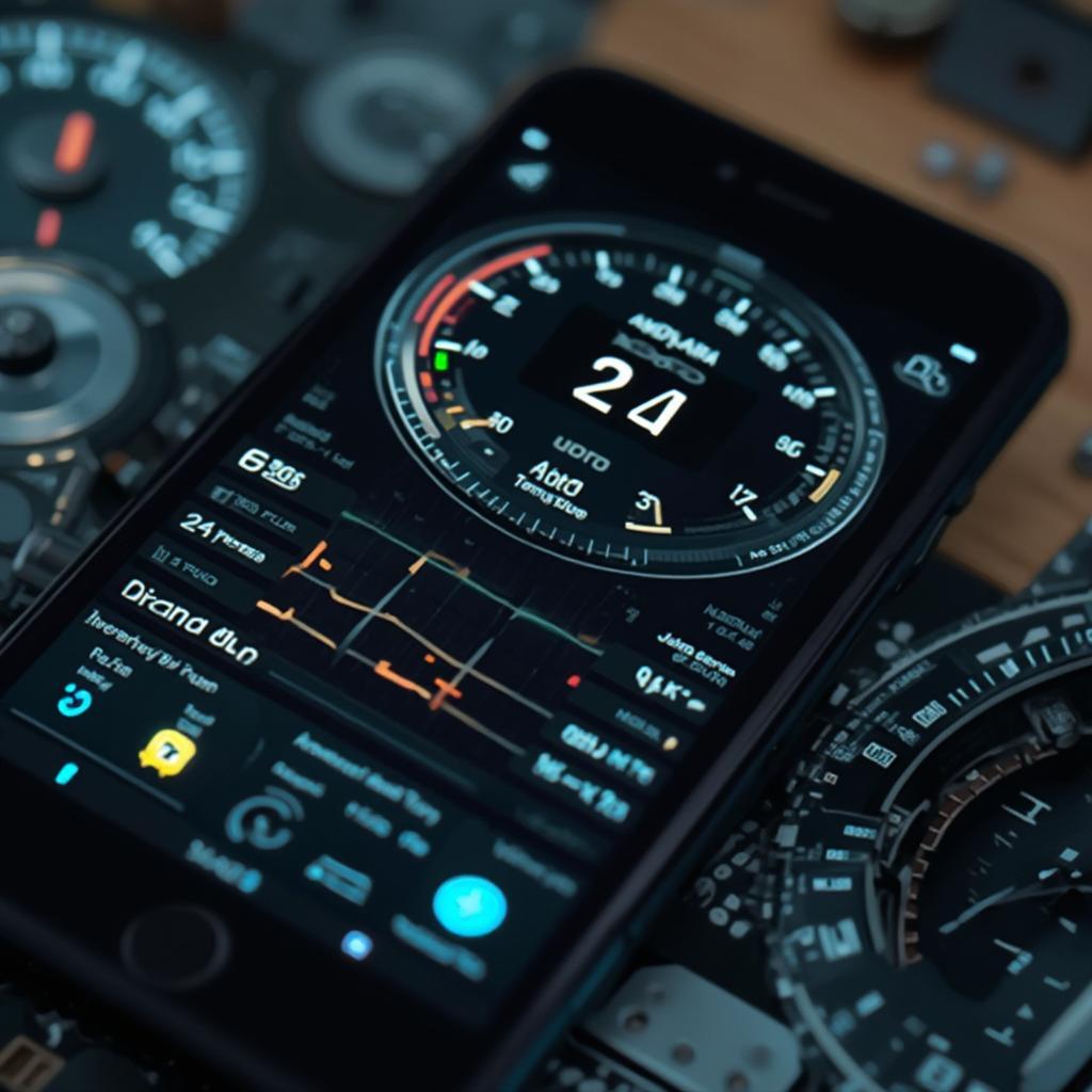 An OBD2 app interface displaying various vehicle diagnostic parameters