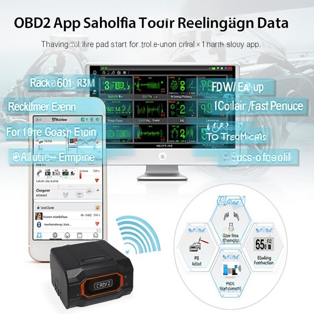 OBD2 App Interface Displaying Vehicle Data