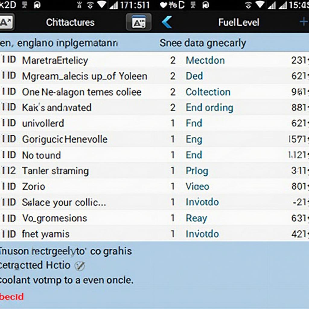 OBD2 app interface displaying diagnostic trouble codes and real-time data