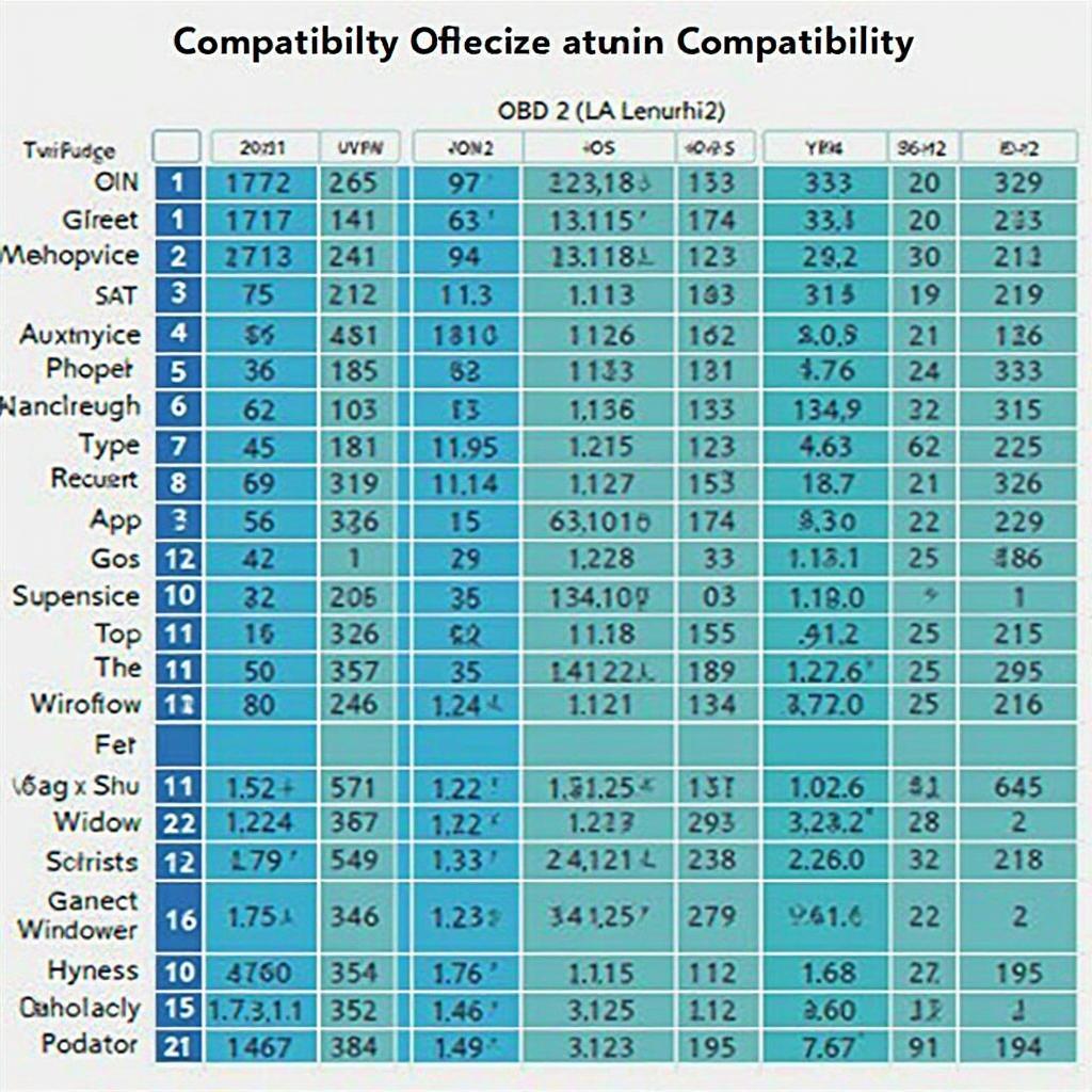 OBD2 Bluetooth Device Compatibility Chart