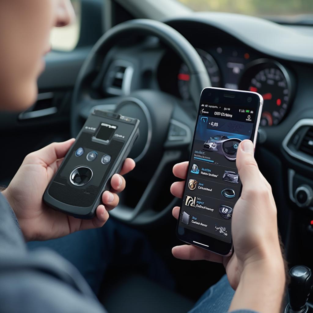OBD2 Bluetooth Device displaying data on a smartphone