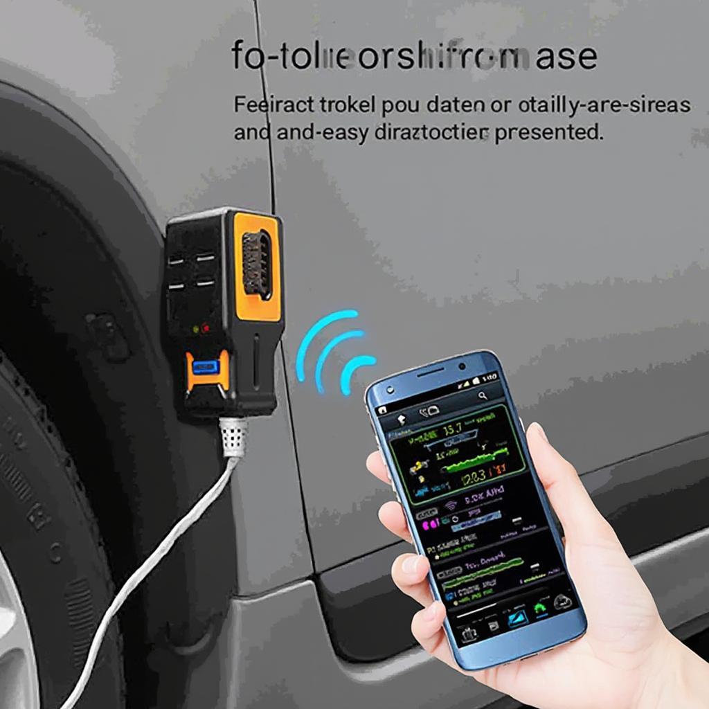 OBD2 Bluetooth DNX Scanner Connected to Smartphone