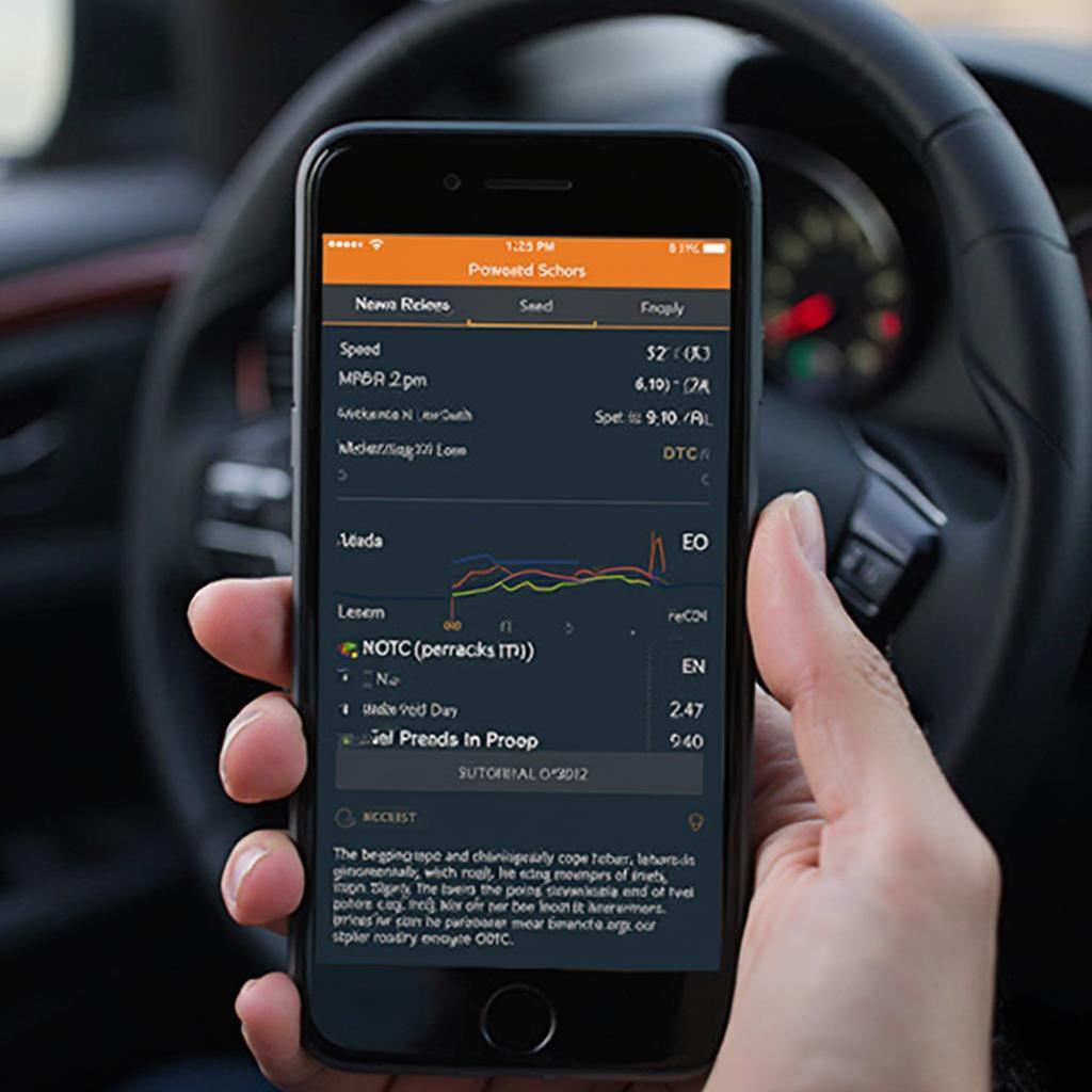 OBD2 Bluetooth Scanner App Displaying Diagnostic Data