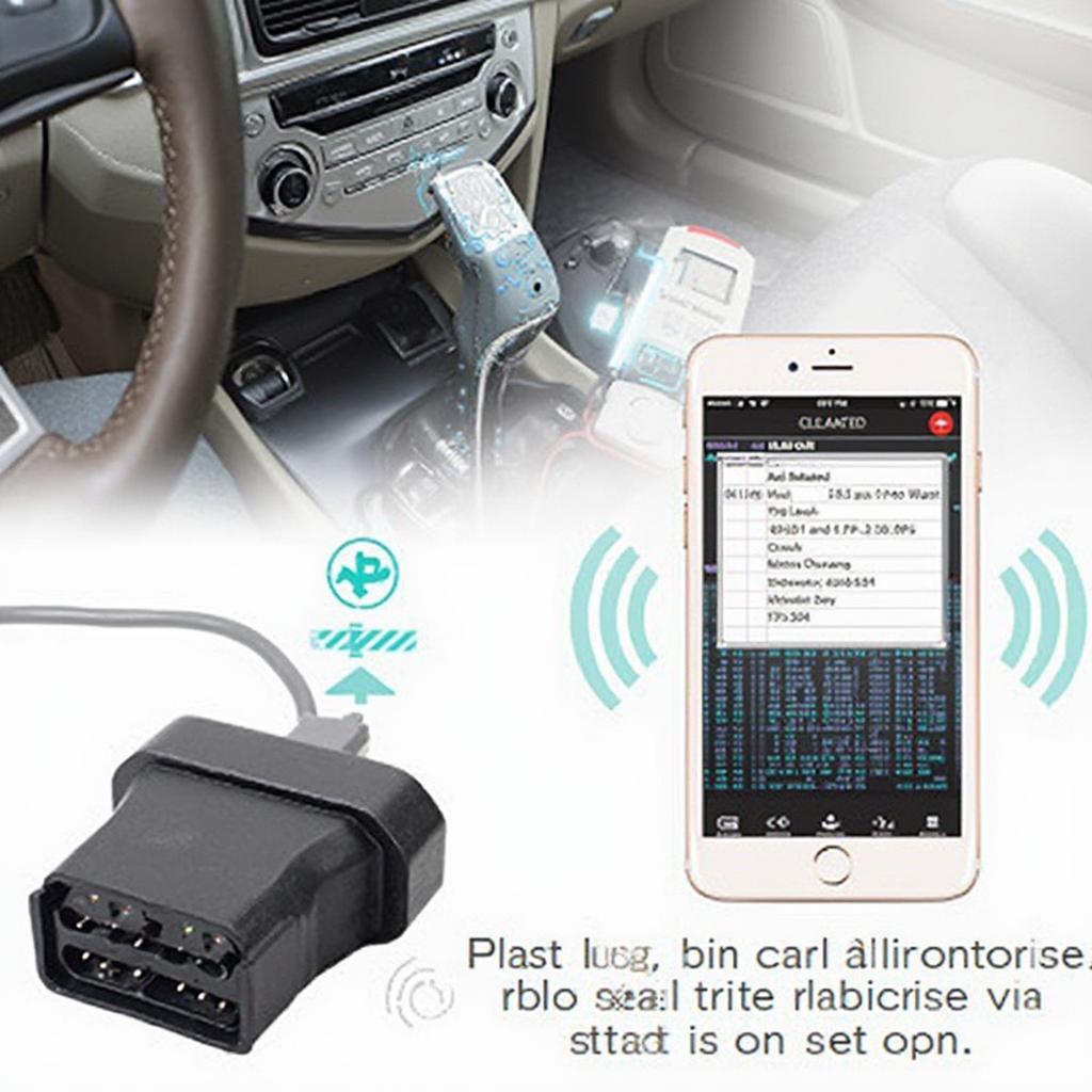 OBD2 Bluetooth Scanner Connected to Smartphone