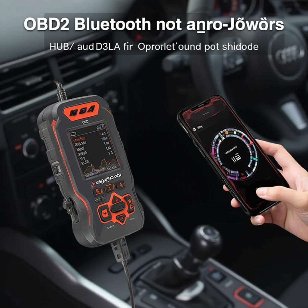 OBD2 Bluetooth Scanner Connected to Audi Dashboard