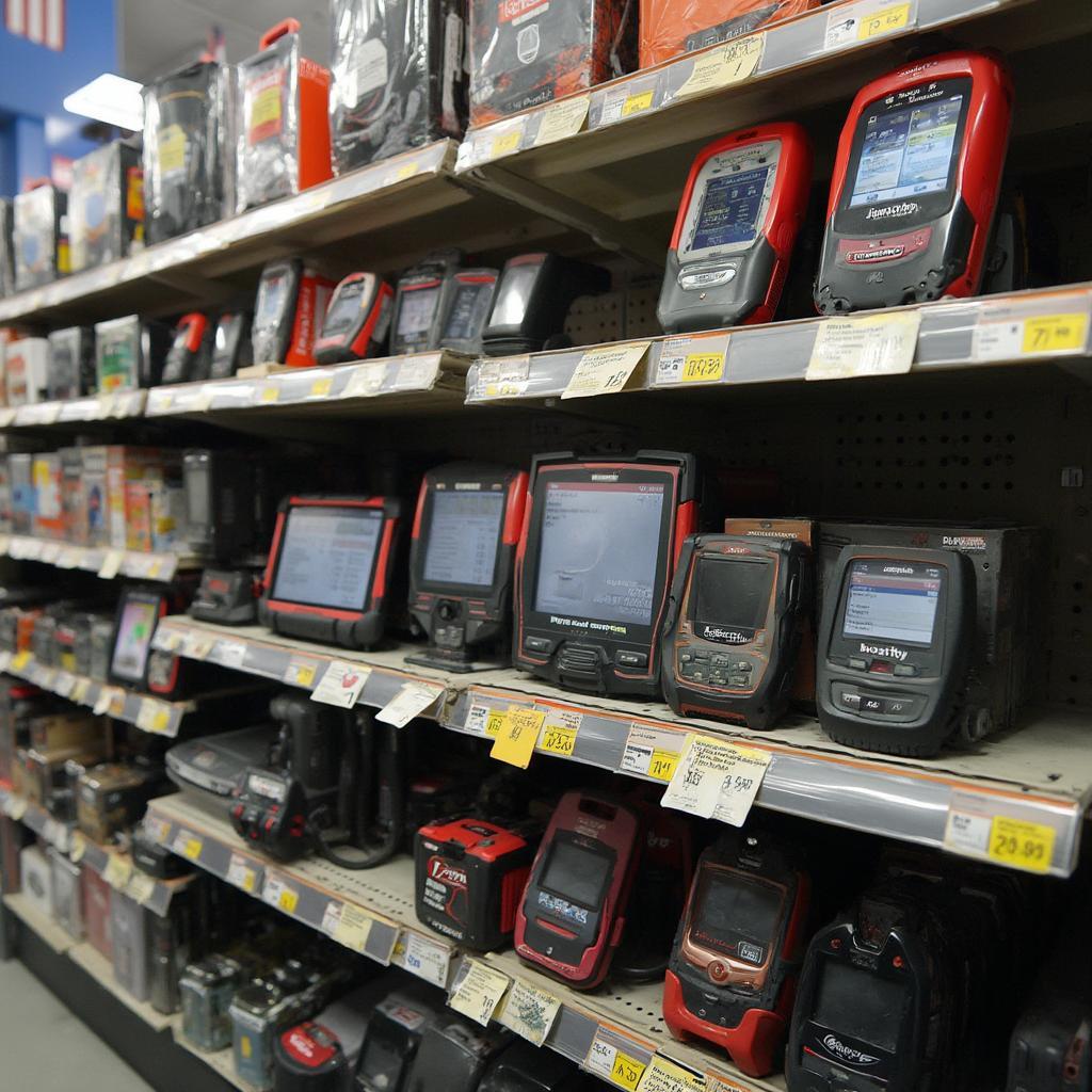 OBD2 Bluetooth Scanner in an Auto Parts Store