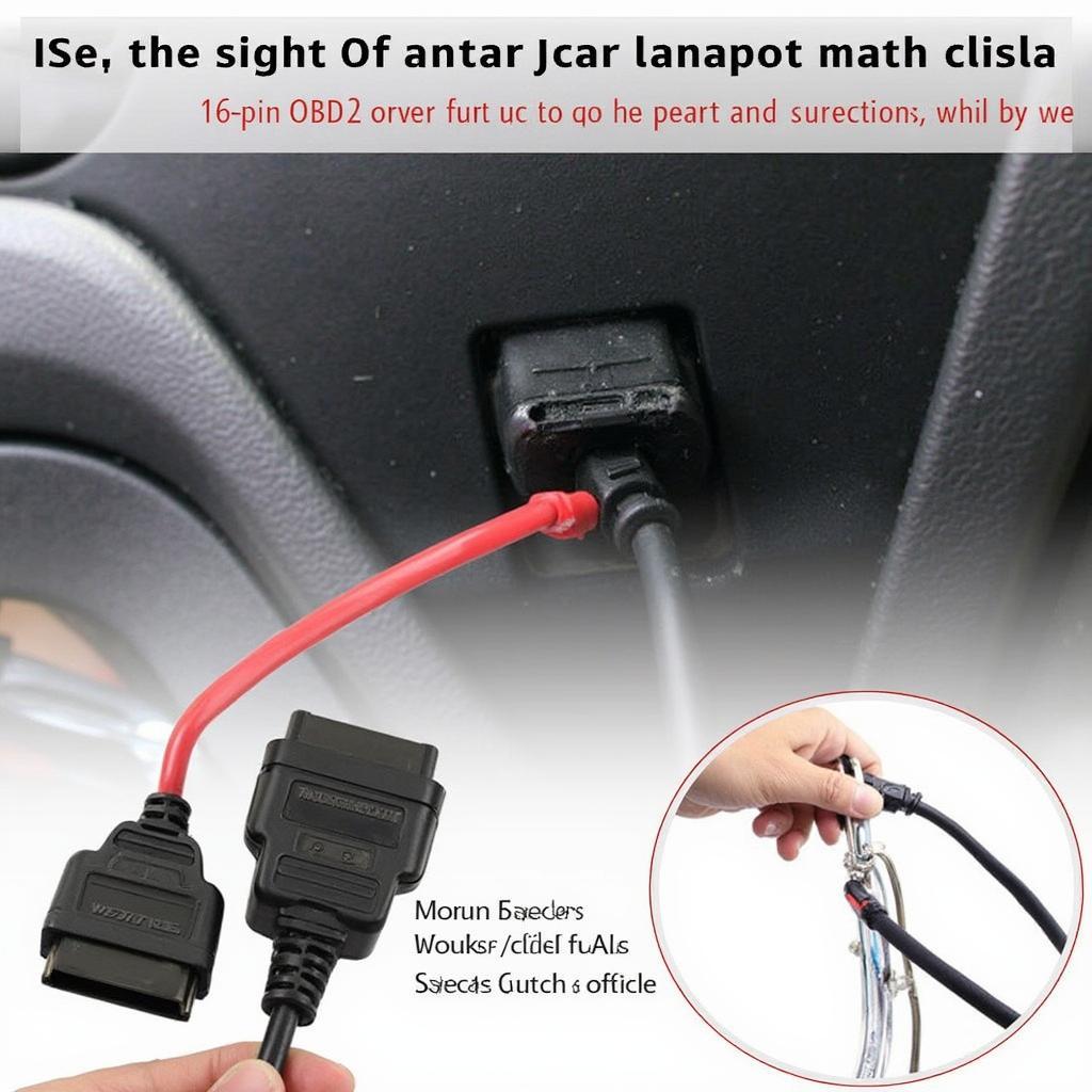 OBD2 Cable Connected to a Car's Diagnostic Port